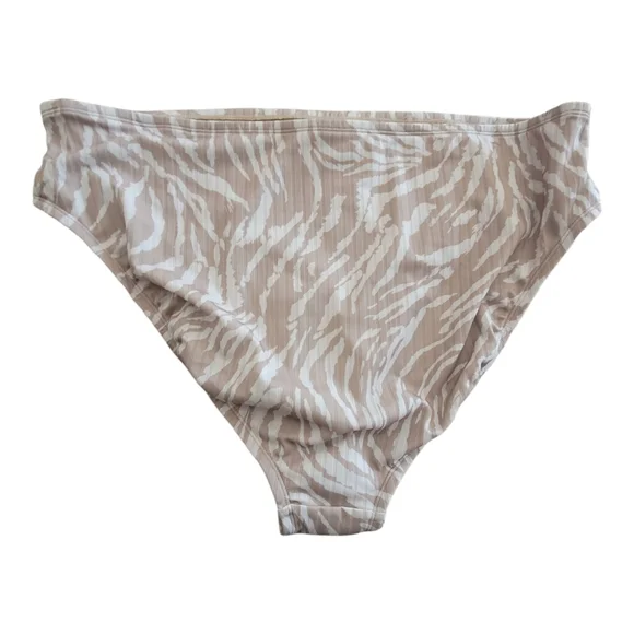 Wild Fable Beige Animal Print Ribbed Underwire Bralette Bikini Set, Size 2X - Picture 10 of 12
